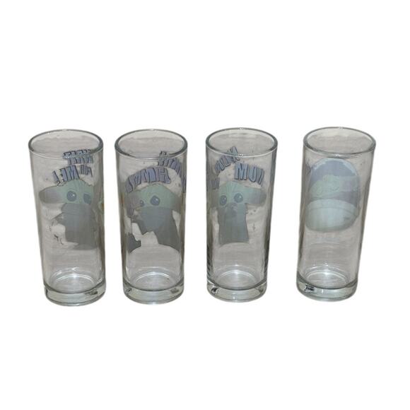 Star Wars Baby Yoda Glassware Set‎ of 4 10 oz Tumbler Din Grogu The Mandalorian - Picture 3 of 5